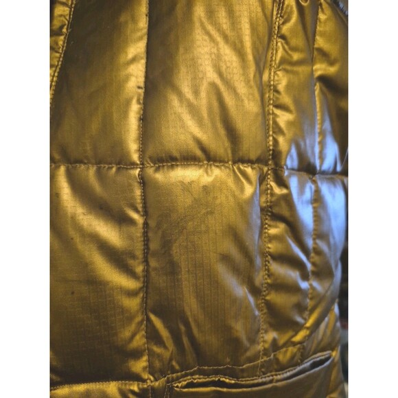 BABY PHAT Vtg Y2K 90s Metallic Gold Puffer Vest Streetwear Size Small Cat Logo - Picture 5 of 8